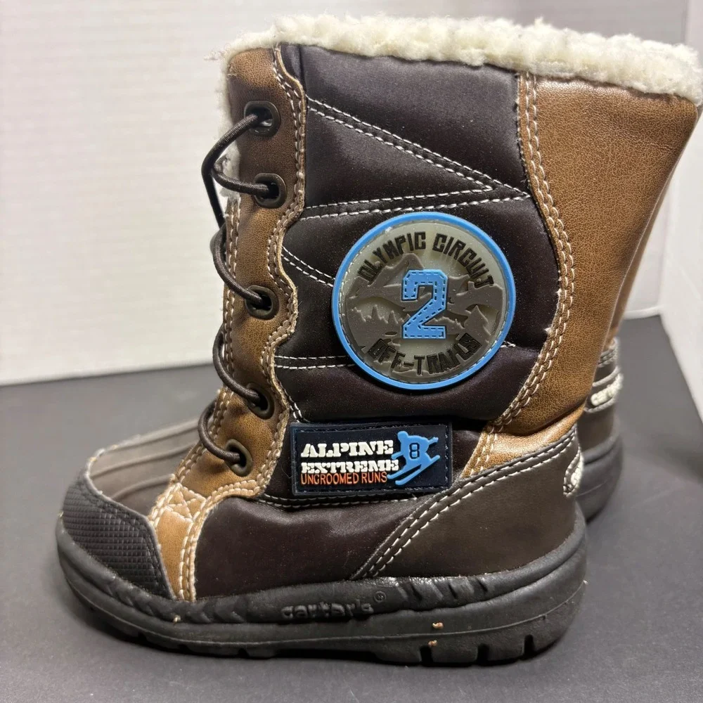 Carters Grizzlie Toddler Boys Brown Alpine Extreme Winter Snow Boots Size 6M